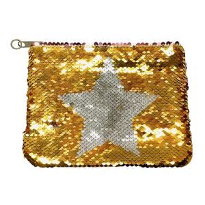 Sequin Star Canvas Cosmetic Purse